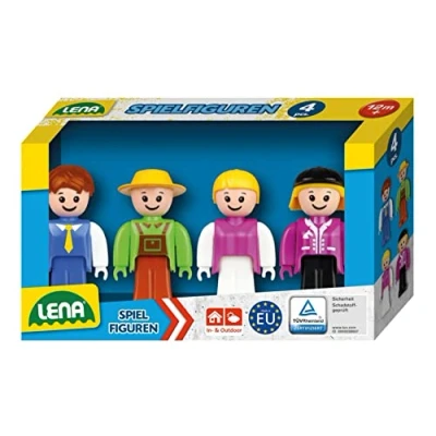 Abbildung von Lena 04491 Spielfiguren Set mit 4 vollbeweglichen Figuren, Actionfiguren Zubehör Pack TRUXX² Fahrzeug Serie, Aktionfiguren für Drinnen und Draußen, Kinder ab 12 Monaten