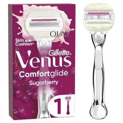 Abbildung von Gillette Venus Comfortglide Sugarberry Platinum Rasierer Damen, Damenrasierer + 1 Rasierklinge