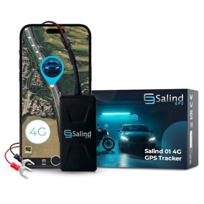 Abbildung von Salind GPS 4G Tracker Auto Motorrad, Fahrzeuge und LKW&#039;s Diebstahlschutz Online, weltweit Echtzeit Ortung mit App Direktanschluss KFZ Batterie (9 75V)