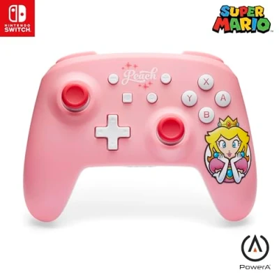 Abbildung von Kabelloser PowerA Controller für Nintendo Switch Princess Peach Rosa, Gamepad, Spiele Controller, kabelgebundener offiziell lizenziert
