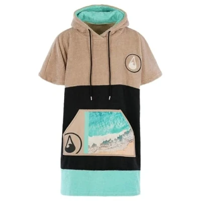 Abbildung von WAVE HAWAII Bade Poncho Damen &amp; Herren “Ericeira Größe M, 160 190cm I 95% Baumwolle Surf Erwachsene Frottee Handtuch Hohe Wasserabsorption Umziehhilfe Made in Portugal
