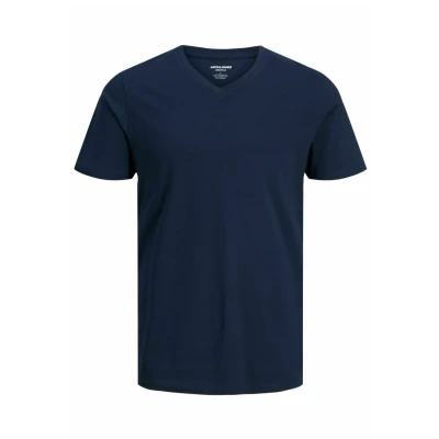 Abbildung von JACK &amp; JONES Herren V Neck T Shirt JJEORGANIC Basic Regular Fit S M L XL XXL, Größe:S, Farbe:Navy Blazer 12156102