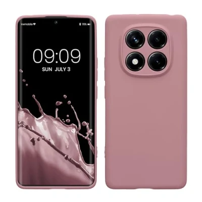 Abbildung von kwmobile Handyhülle kompatibel mit Xiaomi Redmi Note 14 Pro 4G Hülle Handy Case aus weichem Silikon in Altrosa matt