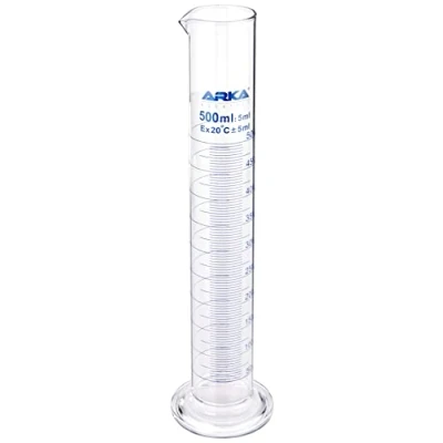 Abbildung von ARKA Messzylinder 500 ml aus Borosilikatglas 3.3 Präzisionsinstrument in Laborqualität für exakte Messungen im Aquariumhobby und darüber hinaus, robust klar.