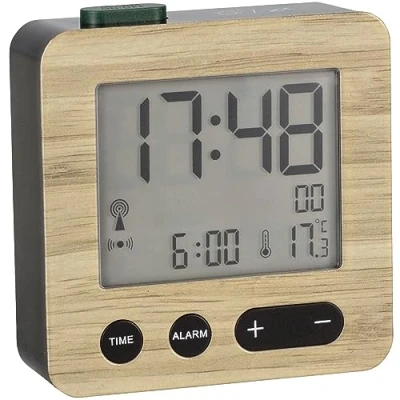 Abbildung von TFA Dostmann 60.2545 Digitaler Funk Wecker, Holzoptik