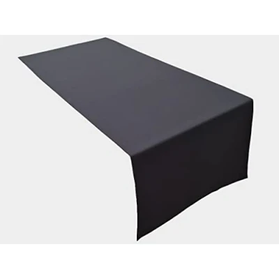 Abbildung von Lemos Home Hochwertiger Tischläufer Tischwäsche aus 100% Baumwolle Kollektion Konzept, Farbe &amp; Größe wählbar (Tischläufer 45x120cm, Anthrazit)