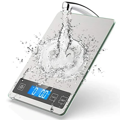 Abbildung von NBPOWER Küchenwaage Digital，Küchenwaage 10KG Grau Digitalwaage Haushaltswaage digital，Elektronische Waage küchen mit Großer Edelstahl Wiegefläche Gramm 1 g Richtigkeit Schwarz