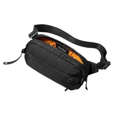Abbildung von tomtoc 1,5 Liter Bauchtasche für Herren Damen, Klein Sling Bag Anti Diebstahl Umhängetasche Brusttasche mit RFID Schutz, Wasserabweisend Leicht Gürteltasche Crossbody Alltag Reise, Schwarz