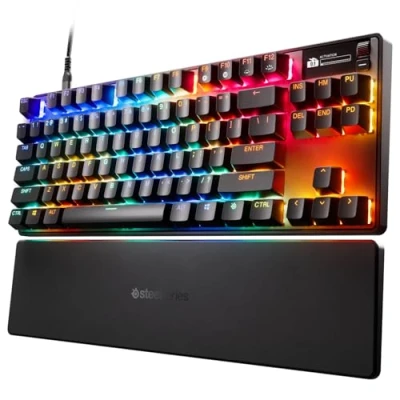 Abbildung von SteelSeries Apex Pro TKL Gen 3 HyperMagnetic Gaming Tastatur OmniPoint 3.0 Switches Anpassbares Ansprechverhalten Rapid Trigger Tap/SOCD OLED PBT Keycaps USB C US Layout QWERTY