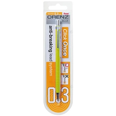 Abbildung von Pentel ORENZ PP503 Druckbleistift mit Anti Minenbruch Technologie, 0.3 mm, Härtegrad B, gelb (1 Stück)
