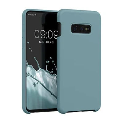 Abbildung von kwmobile Hülle kompatibel mit Samsung Galaxy S10e Silikon Handy Case Handyhülle weiche Oberfläche kabelloses Laden Antique Stone
