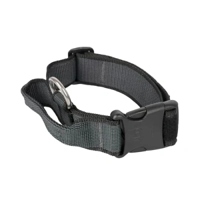 Abbildung von JULIUS K9, 100HA K 15 P Color &amp; Grau K9 Halsband mit Haltegriff, Sicherheitsverschluss und Logo, 40 mm*38 53 cm, verstellbar, schwarz grau,