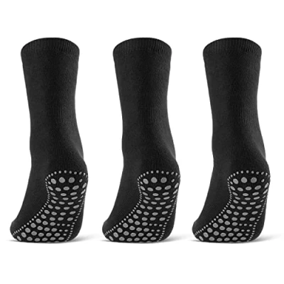 Abbildung von 3 oder 6 Paar ABS Socken Herren Damen Anti Rutsch Baumwolle 8600 WP (3 Schwarz 35 38)
