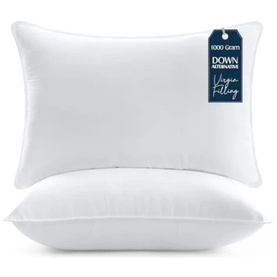 Abbildung von Utopia Bedding KopfKissen (2er Set), 50 x 70 cm Schlafkissen, Atmungsaktiv et Weich Kissen (Weiß)
