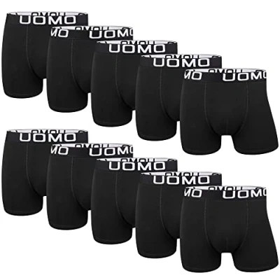 Abbildung von L&amp;K 10er Pack Herren Retroshorts Boxershorts Baumwolle Schwarz Mehrfarbig Unterhose 1116BL 5XL