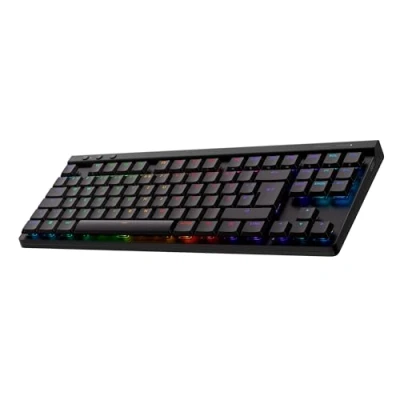 Abbildung von Logitech G G515 LIGHTSPEED TKL kabellose flache Gaming Tastatur, LIGHTSYNC RGB, dünnes Profil ohne Ziffernblock, PBT Tastenkappen, lineare mechanische Switches, Deutsches QWERTZ Layout Schwarz