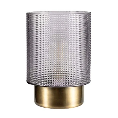 Abbildung von Pauleen 48133 Pure Glamour mobile Tischleuchte Glas Tischlampe Timerfunktion 6H Batterie Glaslampe ohne Kabel Rauchglas Grau Glas/Metall