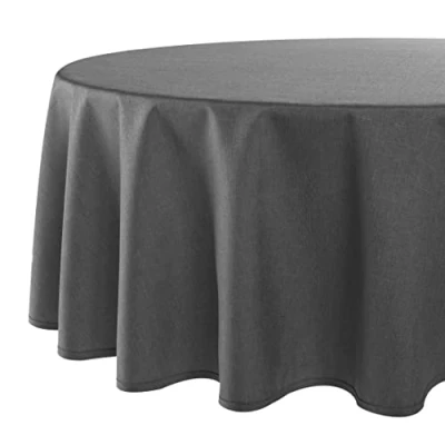 Abbildung von Tischdecke Wien Home, Moderne Tischwäsche mit Fleckschutz für das ganze Jahr, anthrazit, 160x220 cm oval