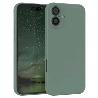 Abbildung von EAZY Case Silikonhülle für iPhone 16 Plus Hülle Silikon weich stoßfeste Handyhülle Schutzhülle mit Kameraschutz Dünn Premium Schutz Cover TPU Phone Bumper in Mitternacht Grün