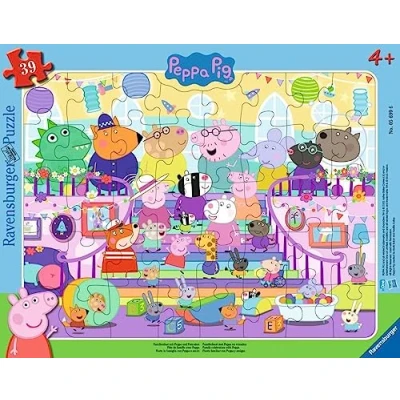 Abbildung von Ravensburger 05699 Kinderpuzzle Familienfest Freunden 30 48 Teile Peppa Pig Rahmenpuzzle für Kinder ab 4 Jahren, Yellow