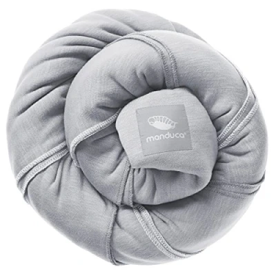 Abbildung von manduca Sling Tragetuch &gt; lightgrey/grau &lt; Elastisches Babytragetuch aus Bio Baumwolle mit GOTS Zertifikat, ohne Elastan, für Babys &amp; Neugeborene ab Geburt (5,10m x 60cm)