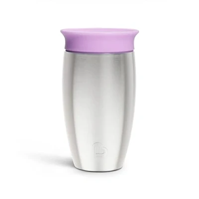 Abbildung von Munchkin Miracle 360 Edelstahl Trinkbecher für Babys und Kleinkinder, BPA frei, auslaufsicher, spülmaschinenfest, Kinder ab 12 Monaten, lila 296 ml