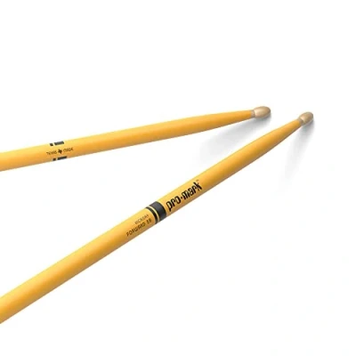 Abbildung von ProMark Drumsticks Schlagzeug Sticks American Hickory Classic 5B Drumsticks, Eichelspitze, gelb, 1 Paar