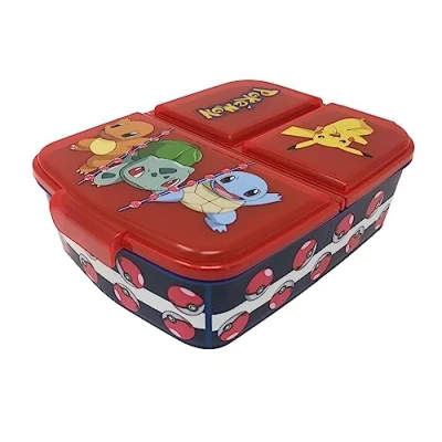 Abbildung von Theonoi Kinder Brotdose/Lunchbox/Sandwichbox wählbar: Frozen PJ Masks Spiderman Avengers Mickey Paw aus Kunststoff BPA frei (Pokemon)