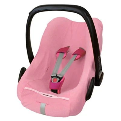 Abbildung von ByBoom Frottee Sommerbezug, Schonbezug für Babyschale, Autositz, z.B. Maxi Cosi CabrioFix, City, Pebble; Designed IN Germany, MADE EU, Farbe:Grau