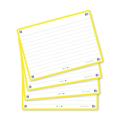 Abbildung von Oxford FLASH 2.0 Karteikarten A6, Lernkarten, 105x148mm, liniert, gelb, 80 Blatt