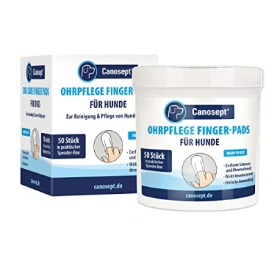 Abbildung von Canosept Ohrpflege Finger Pads für Hunde 50 Stück Ohrreiniger Pflege &amp; Hygiene Ohrenreinger praktischer Hund bei Ohrenentzündung