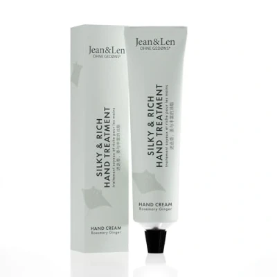 Abbildung von Jean &amp; Len Silky Rich Treatment Rosemary Ginger, 100% recyclebare Alutube (ohne Deckel), reichhaltige Handcreme, sorgt für weiche Hände, ohne Parabene Silikone, 75 ml