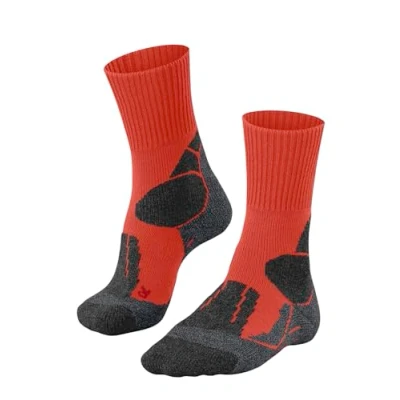 Abbildung von FALKE Herren Wandersocken TK1 Adventure M So Wolle Funktionsmaterial antiblasen dick 1 Paar, Orange Electric 8192, 44 45