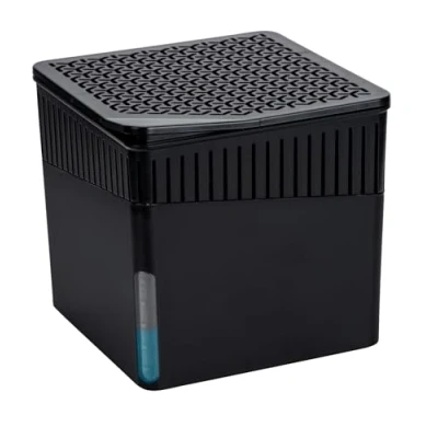 Abbildung von WENKO Raumentfeuchter Cube, Luftentfeuchter mit 500 g Block (Calciumchlorid), nachfüllbar, 13 x cm, Schwarz