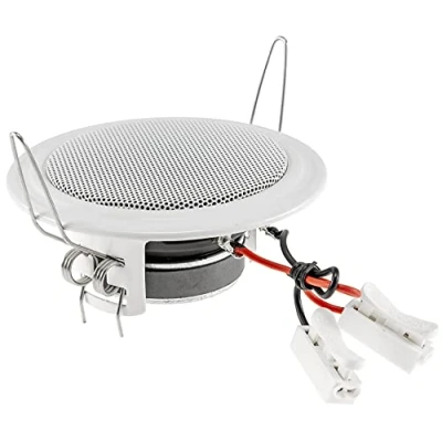 Abbildung von ChiliTec Einbaulautsprecher Deckenlautsprecher 45W flach Einbau Decke Wand Rund 106mm Lautsprecher für Büro Küche Wohnzimmer Heimkino Weiß