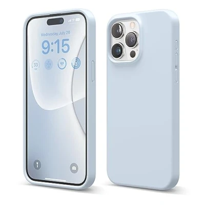 Abbildung von elago Schutzhülle aus Flüssigsilikon, kompatibel mit iPhone 15 Pro Max, Premium Qualität, Rundumschutz [stoßfeste Struktur 4 Schichten], weiches Mikrofaserfutter, Kratzfest (Hellblau)