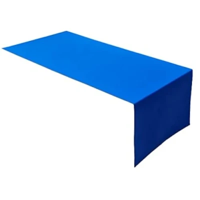 Abbildung von Lemos Home Hochwertiger Tischläufer Tischwäsche aus 100% Baumwolle Kollektion Konzept, Farbe &amp; Größe wählbar (Tischläufer 45x120cm, Royalblau)