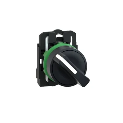 Abbildung von Schneider Electric XB5AD21 Wahlschalter, Harmony XB5, Kunststoff, schwarz, 2 Stellungen, 22mm, rastend, 1S