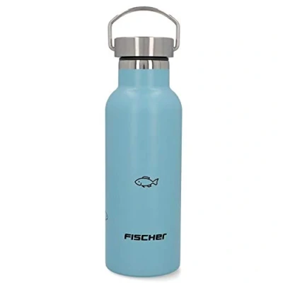 Abbildung von FISCHER Trinkflasche Edelstahl 500 ml Kinder Schraubverschluss lebensmittelecht, Blau