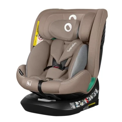 Abbildung von LIONELO Bastiaan i Size One 360o drehbarer Autositz für Kinder von 40 150 cm, Montage in Fahrtrichtung und entgegen der möglich, ISOFIX Pas TopTether Einstellbare Rückenlehne