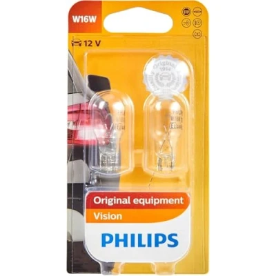 Abbildung von Philips 12067B2 Glassockellampe W16W, 2 er Set Blister