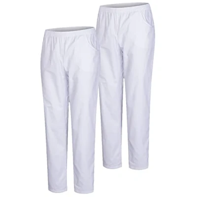 Abbildung von MISEMIYA Packung 2 Stück Unisex SANITÄRHOSE MEDIZINISCHE Uniformen SANITÄR Arbeitshose Ref. 8312 * Medium, Weiß 21
