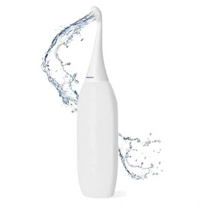 Abbildung von HappyPo Po Dusche 2.0 Bidet Handbrause tragbare Intimdusche, Hygienische Reinigung für Reisen und Zuhause, Ersetzt Feuchttücher Dusch WC, sanft Effektiv, Kompakt 28x5x6 cm, Weiß