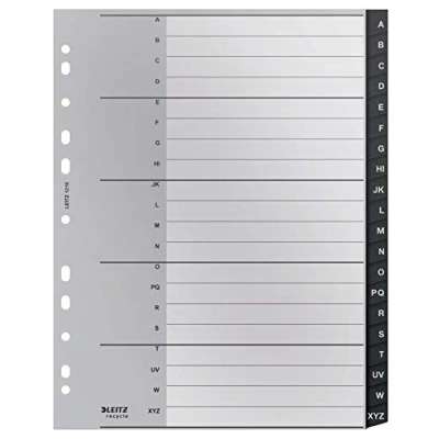 Abbildung von Leitz Register mit 20 Taben, A Z, Extrabreit, Recycle Serie, Schwarz, 12190000