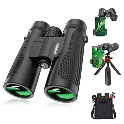 Abbildung von Fernglas für Erwachsene, Kylietech 12x42 Ferngläser mit Stativ, Wasserdichtes Vogelbeobachtungs BaK 4 Prismen, FMC Objektiv, Telefonadapter Fotografie, Sternenbeobachtung