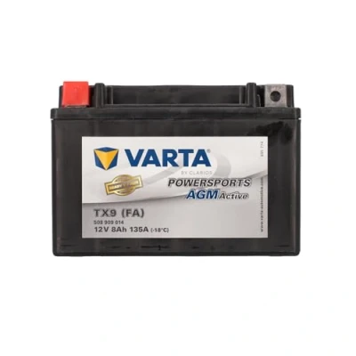 Abbildung von VARTA Motorradbatterie 8 Ah / 135 A Powersports Active AGM Lange Lebensdauer, vorgeladen, wartungsfrei, geeignet für Motorräder, Motorroller, Quads, Jetskis und Schneemobile, schwarz