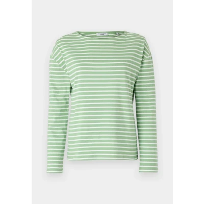 Abbildung von Marc O&#039;Polo Denim BOAT NECK Relaxed Langarmshirt, Damen, Größe: Small, Medium green