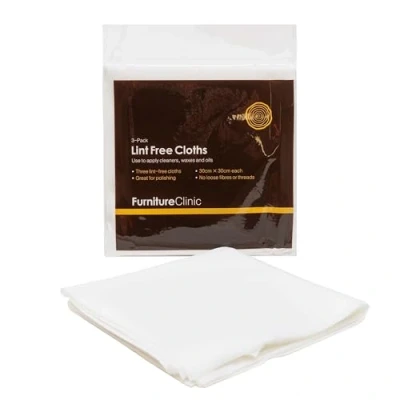 Abbildung von Furniture Clinic fusselfreie Reinigungstücher im 3er Pack, zum Reinigen, Ölen von Holzmöbeln, Auftragen Holzwachsen und mehr, 3 Stück
