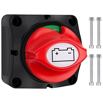 Abbildung von Bolatus Batterie Trennschalter 12V 24V 48V Batterieschalter 1 2 Both OFF, 275A Hauptschalter Stromschalter Akku Trennen Master für Auto LKW Boot Jacht Wohnwagen Motorrad KFZ, Red and black