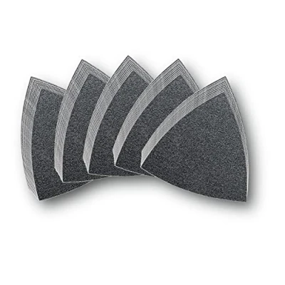 Abbildung von Fein Schleifblatt Set (Kantenlänge 80 mm, Inhalt Je 10 Stück, Korn 60, 80, 120, 180, 240, ungelocht, mit Klettenschnellbefestigung) 63717082033